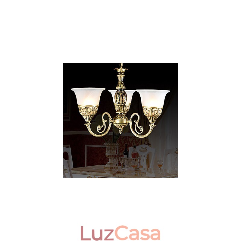 Lustre de bronze clássico tradicional em metal
