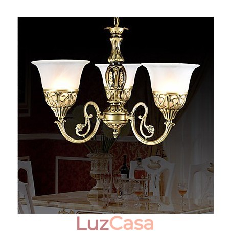 Lustre de bronze clássico tradicional em metal