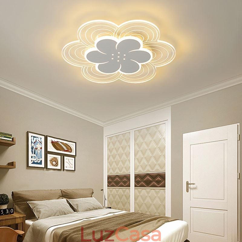 Linda luminária de teto embutida em formato de pétala, luz acrílica minimalista