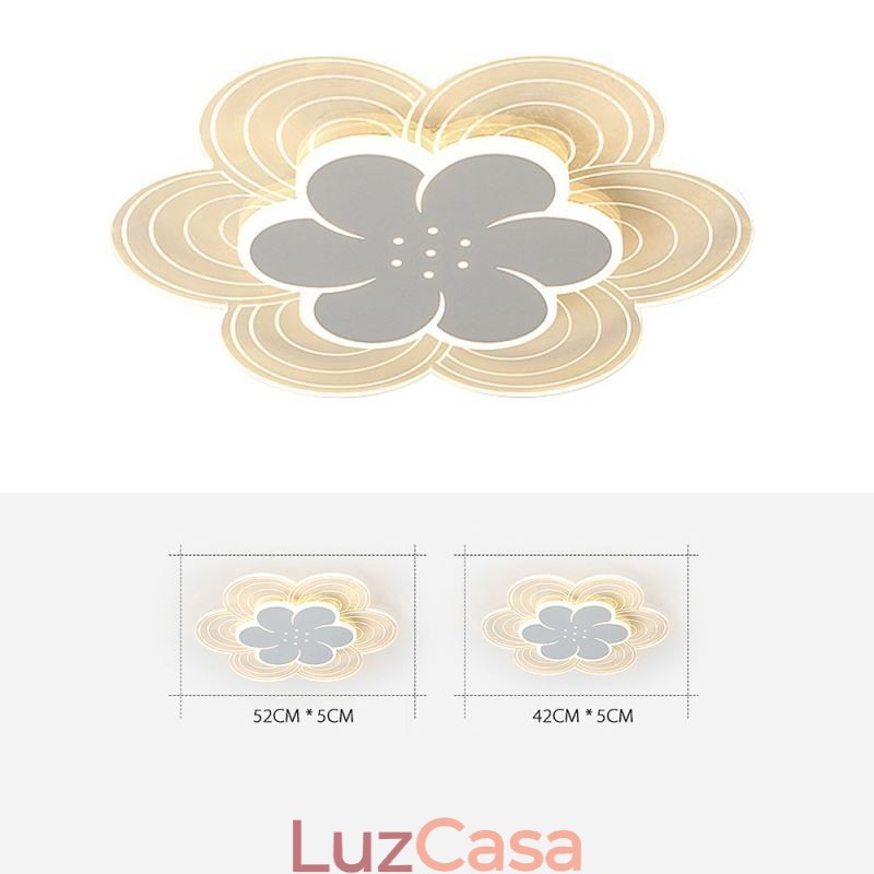 Linda luminária de teto embutida em formato de pétala, luz acrílica minimalista