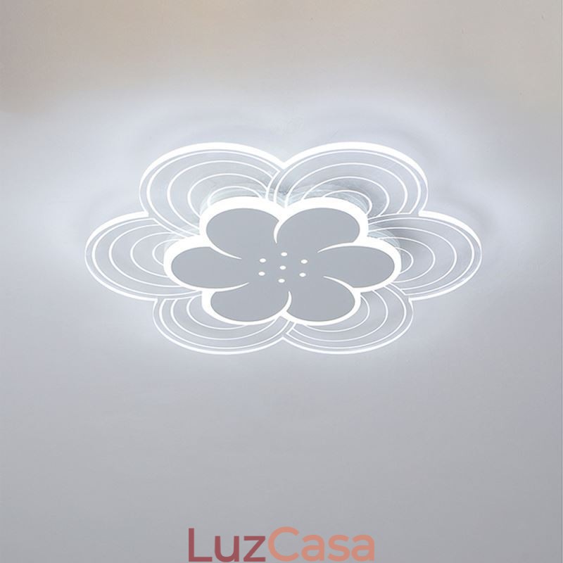 Linda luminária de teto embutida em formato de pétala, luz acrílica minimalista