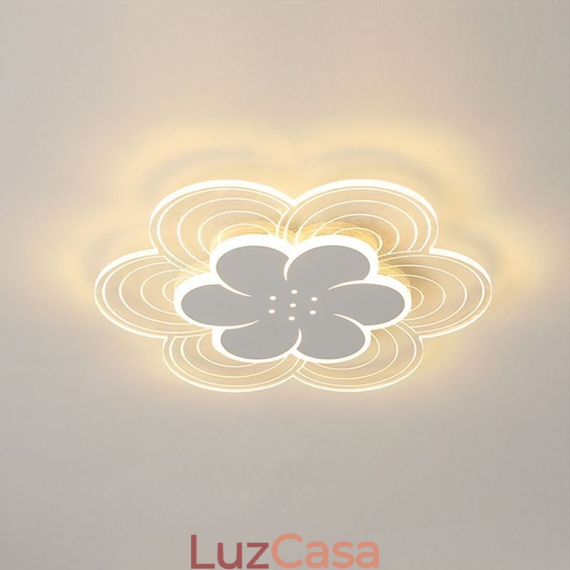 Linda luminária de teto embutida em formato de pétala, luz acrílica minimalista