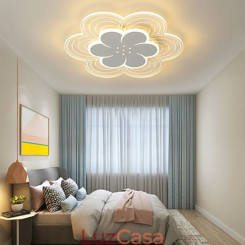 Linda luminária de teto embutida em formato de pétala, luz acrílica minimalista