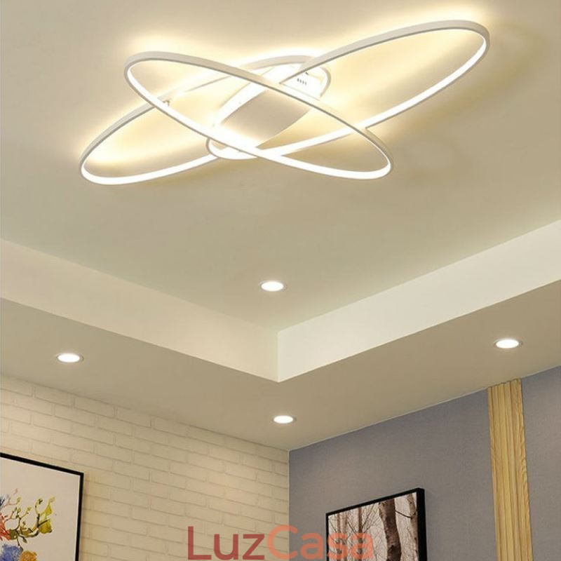 Luminária de teto oval moderna embutida em acrílico luminária decorativa