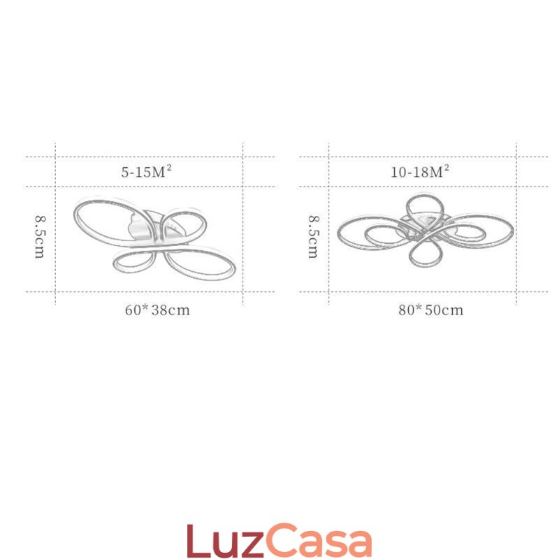 Luminária de teto embutida moderna com design de flores, iluminação decorativa