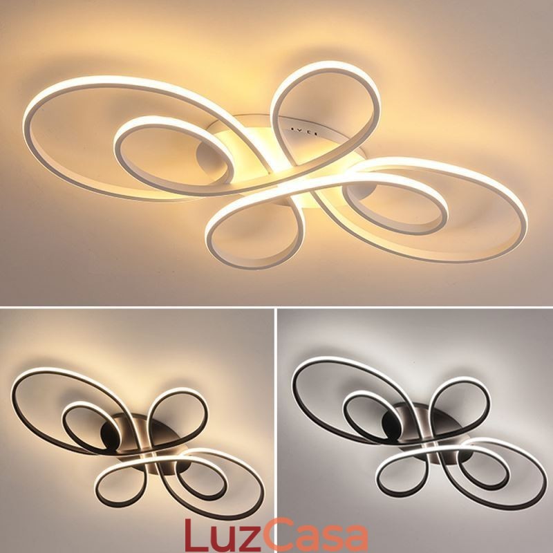Luminária de teto embutida moderna com design de flores, iluminação decorativa
