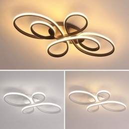 Luminária de teto embutida moderna com design de flores, iluminação decorativa