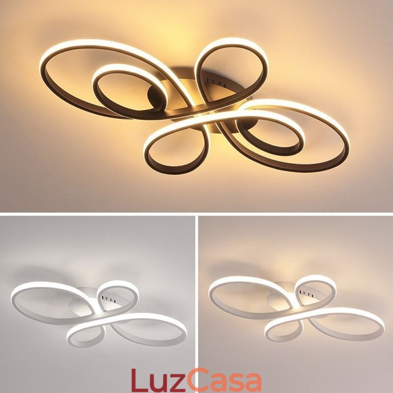 Luminária de teto embutida moderna com design de flores, iluminação decorativa
