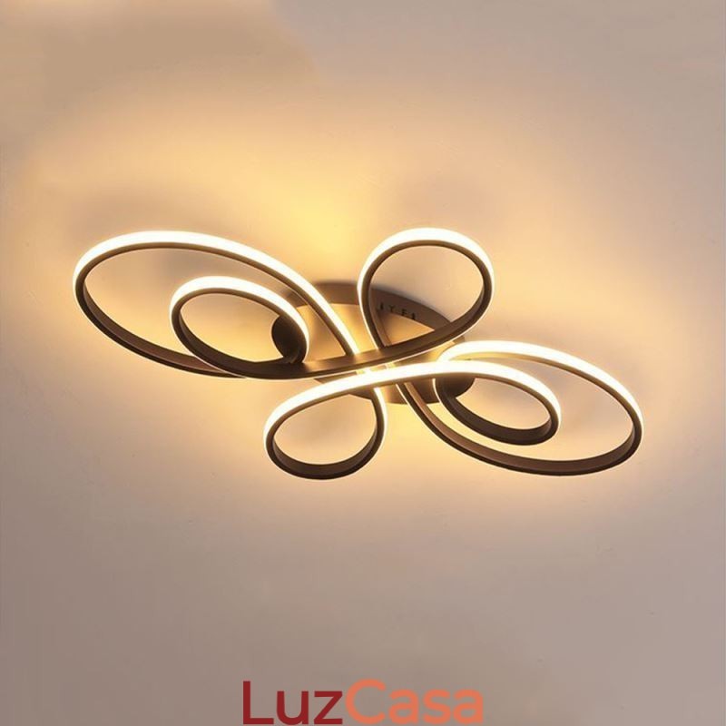 Luminária de teto embutida moderna com design de flores, iluminação decorativa
