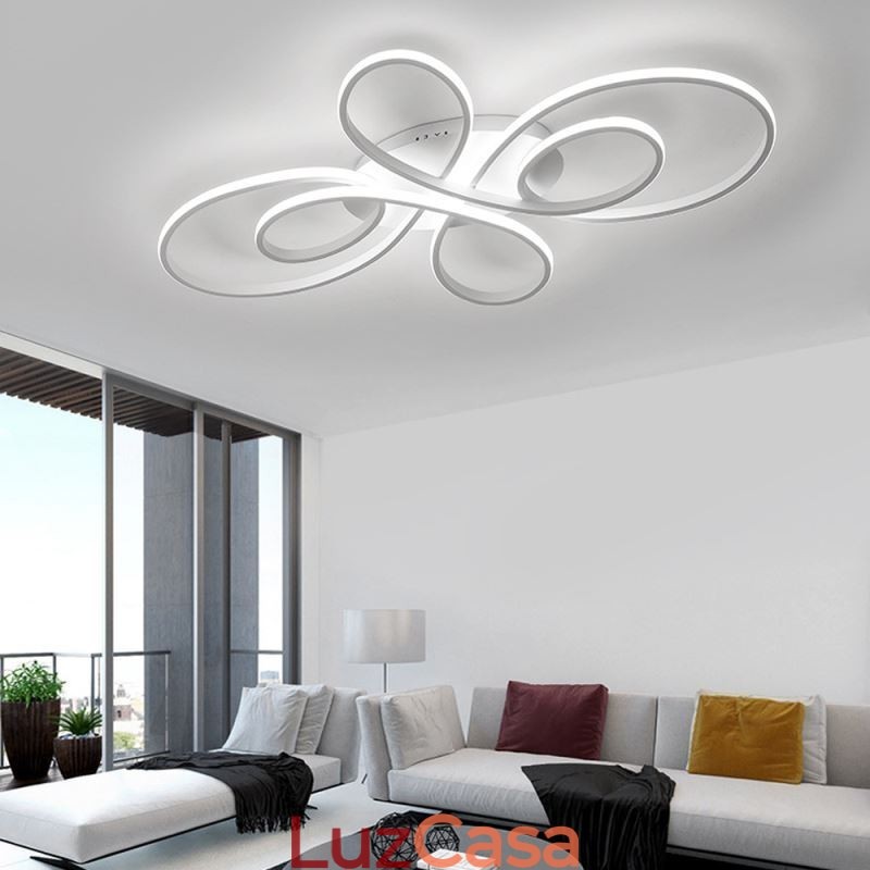 Luminária de teto embutida moderna com design de flores, iluminação decorativa
