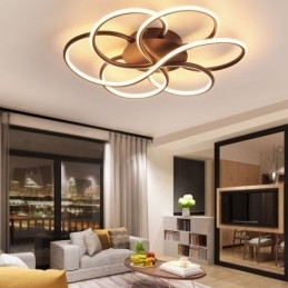 Luminária de teto linear embutida com design moderno de flores