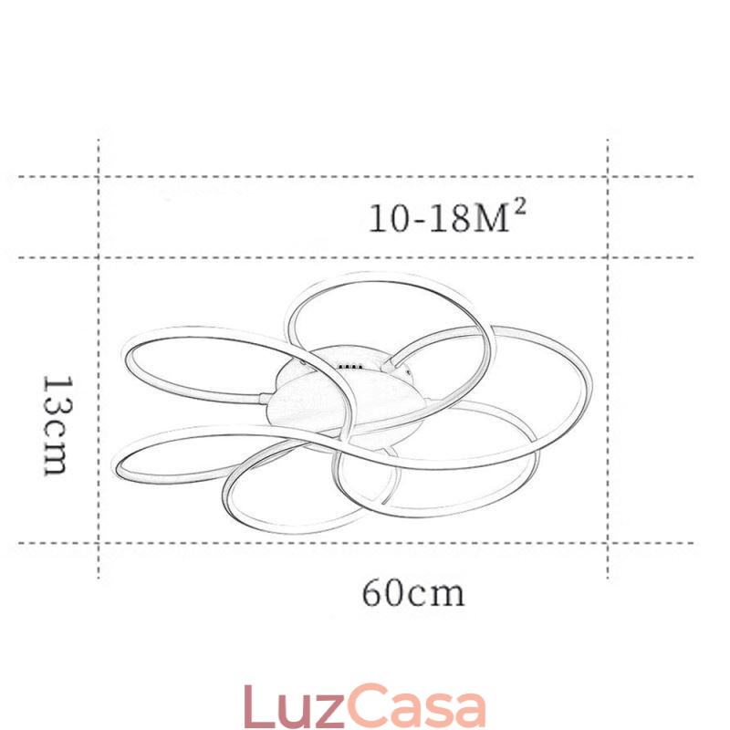 Luminária de teto linear embutida com design moderno de flores