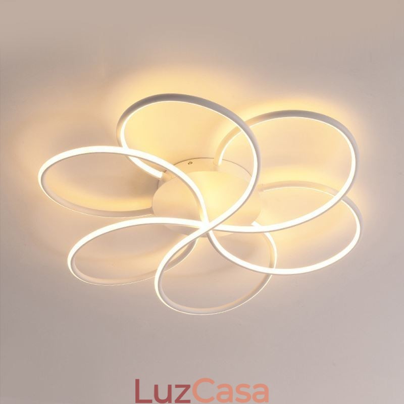 Luminária de teto linear embutida com design moderno de flores