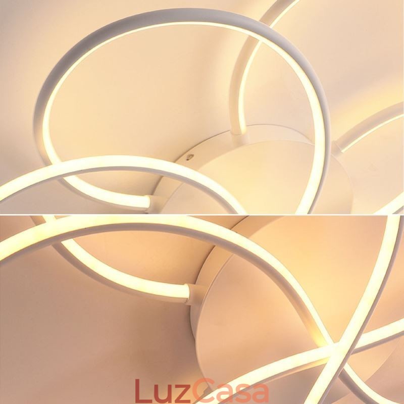 Luminária de teto linear embutida com design moderno de flores