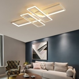 Luminária de teto embutida de 4 luzes, luminária decorativa geométrica linear moderna