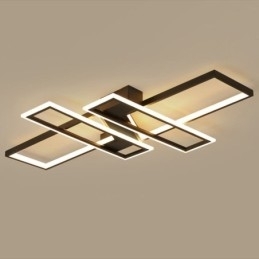 Luminária de teto embutida de 4 luzes, luminária decorativa geométrica linear moderna
