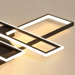 Luminária de teto embutida de 4 luzes, luminária decorativa geométrica linear moderna