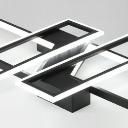 Luminária de teto embutida de 4 luzes, luminária decorativa geométrica linear moderna