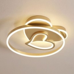 Luminária de teto moderna em acrílico com dupla camada em formato de coração e montagem embutida