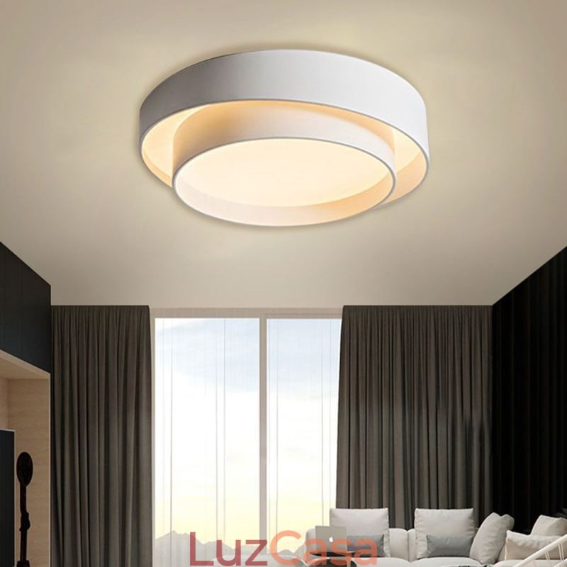 Luminária de teto circular embutida contemporânea