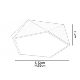 Luminária de teto acrílica geométrica dourada embutida
