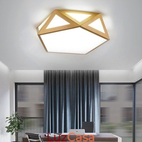 Luminária de teto acrílica geométrica dourada embutida Luminária de teto acrílica geométrica dourada embutida