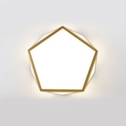 Luminária de teto acrílica geométrica dourada embutida