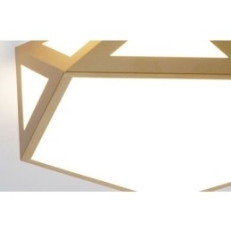Luminária de teto acrílica geométrica dourada embutida