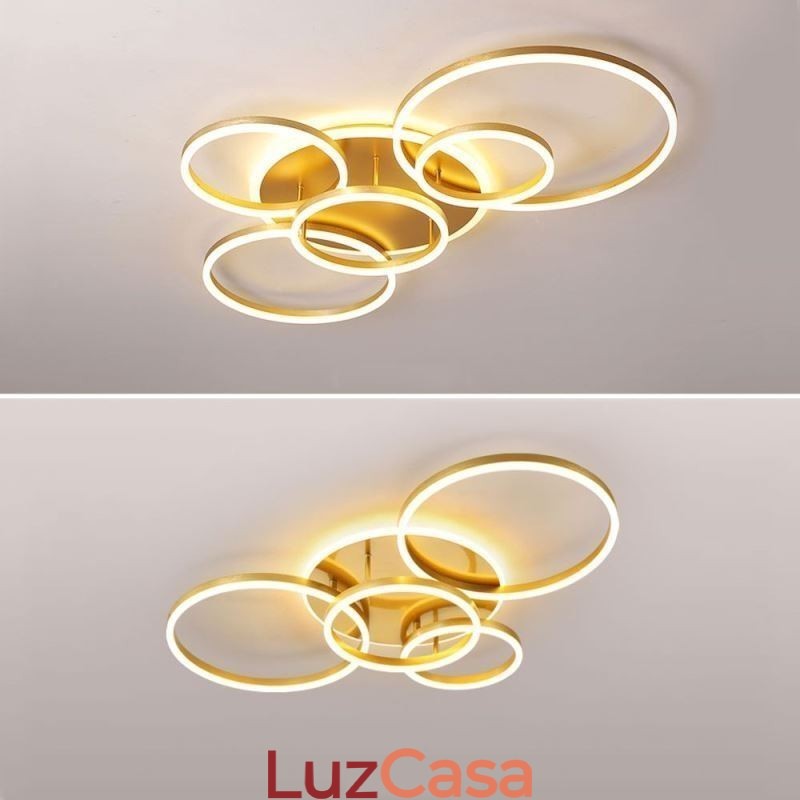 Luminária de teto acrílica moderna embutida Halo Ring