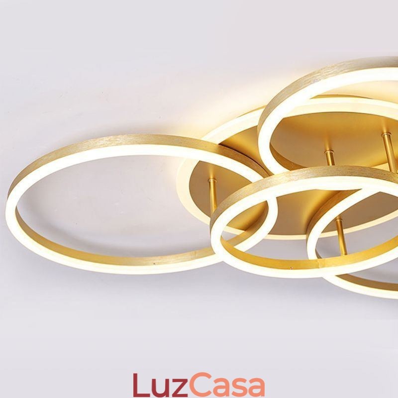 Luminária de teto acrílica moderna embutida Halo Ring