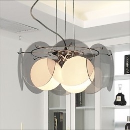 ofertas Milão Simples Estilo Moda Lustre Luz Fumaça Cinza Vidro Lustre