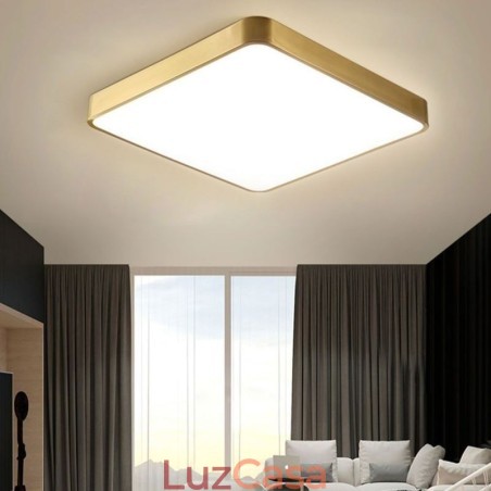 Luminária de teto quadrada dourada minimalista de acrílico embutida Luminária de teto quadrada dourada minimalista de acrílico embutida