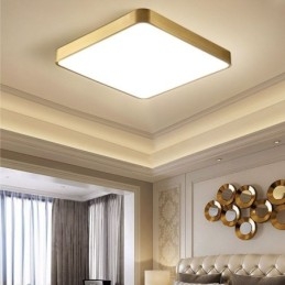 Luminária de teto quadrada dourada minimalista de acrílico embutida