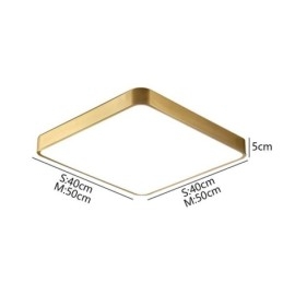 Luminária de teto quadrada dourada minimalista de acrílico embutida