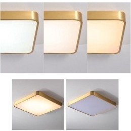 Luminária de teto quadrada dourada minimalista de acrílico embutida