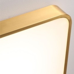 Luminária de teto quadrada dourada minimalista de acrílico embutida