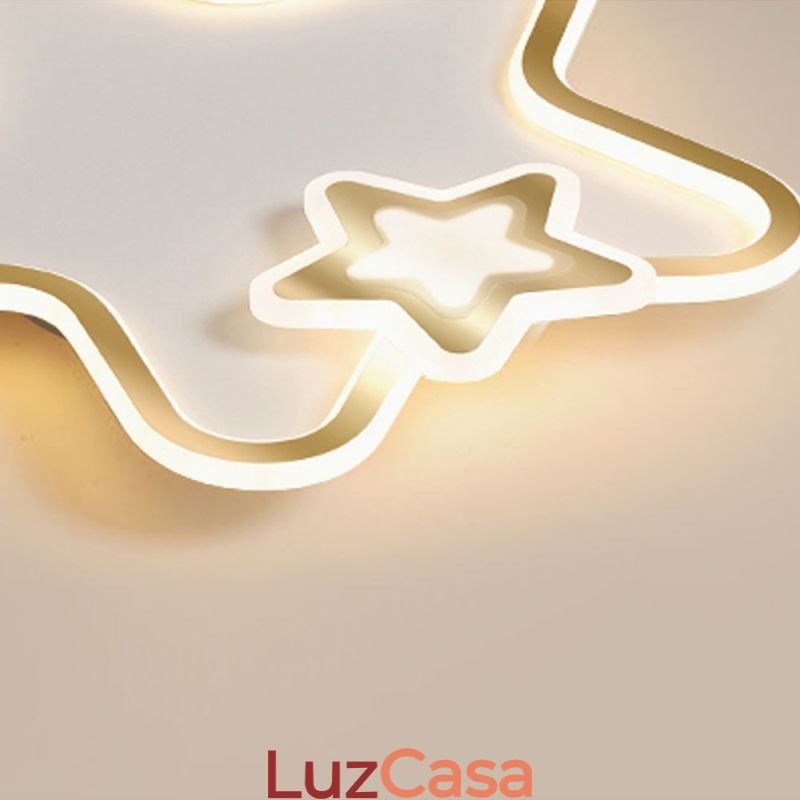 Luminária de teto Creative Star embutida Golden Star