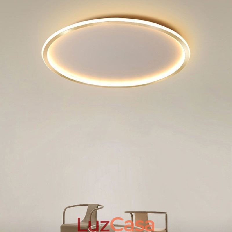 Luminária de teto circular minimalista embutida