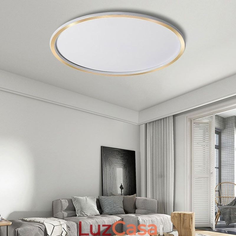 Luminária de teto circular minimalista embutida