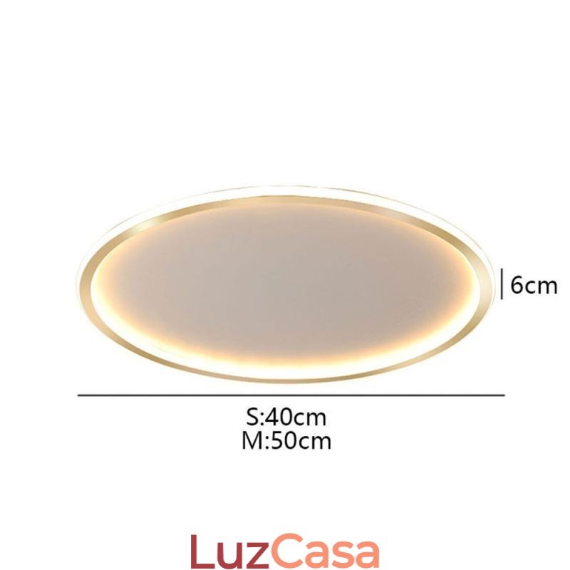 Luminária de teto circular minimalista embutida