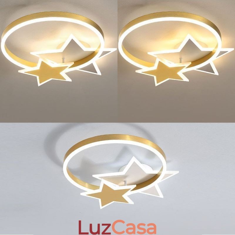 Luminária de teto embutida em estrela, luminária acrílica com duas estrelas