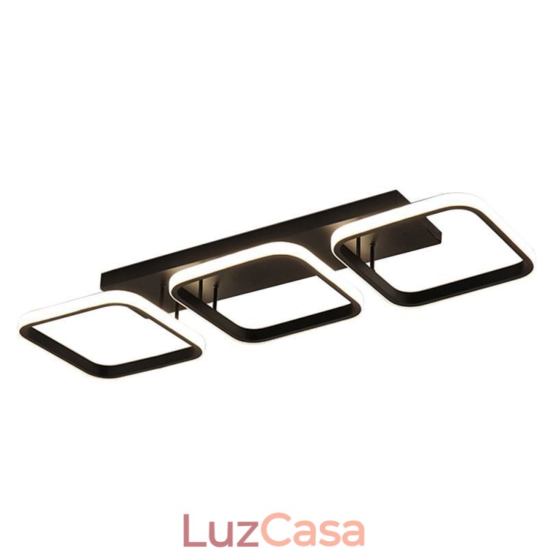 Luminária de teto moderna minimalista com moldura quadrada de acrílico embutida
