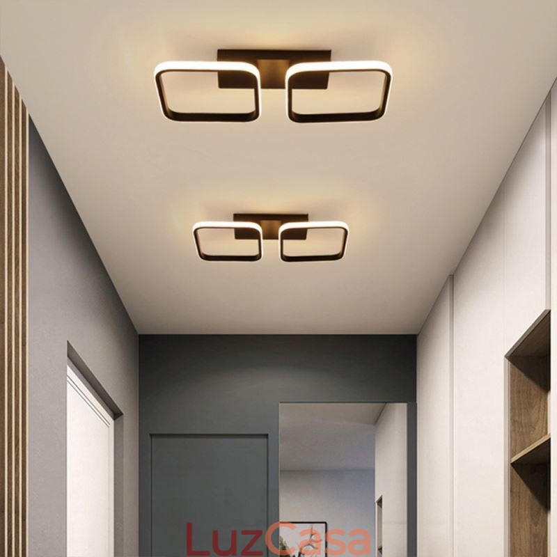 Luminária de teto moderna minimalista com moldura quadrada de acrílico embutida