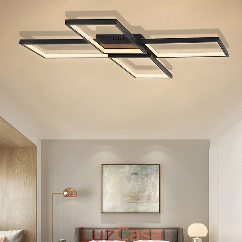 Luminária de teto acrílica minimalista embutida em formato de X
