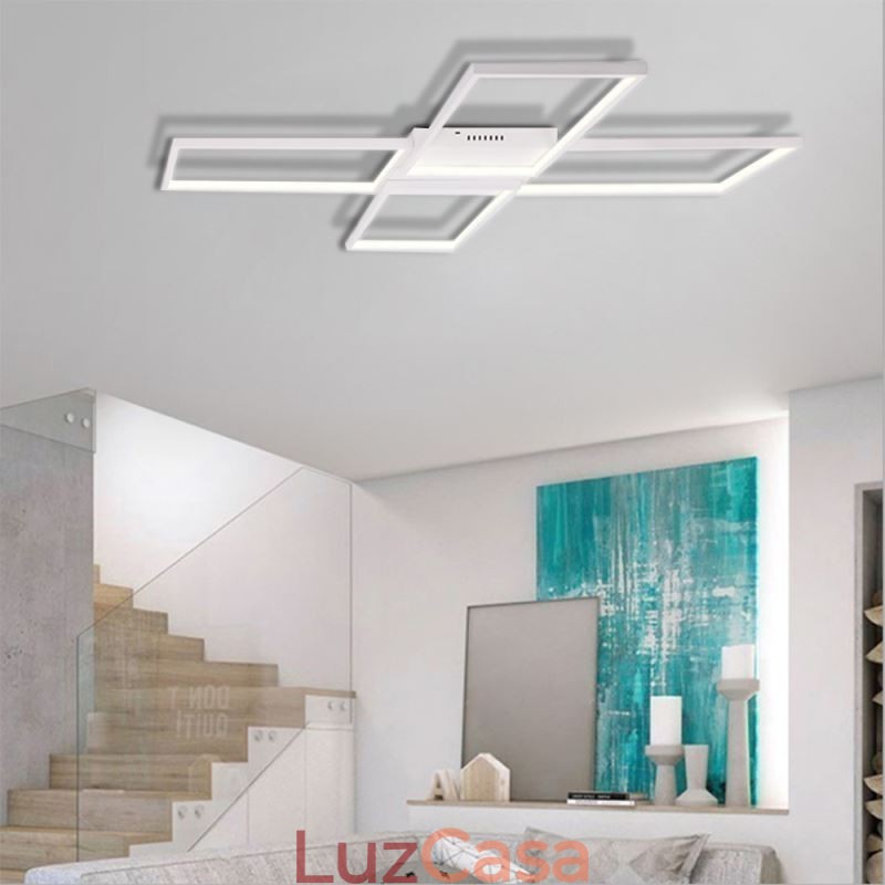 Luminária de teto acrílica minimalista embutida em formato de X