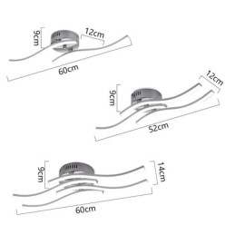 Luminária de teto em acrílico moderna e simples com formato de onda embutida