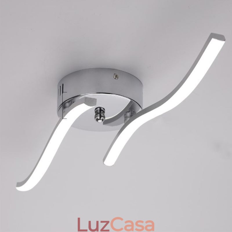 Luminária de teto em acrílico moderna e simples com formato de onda embutida