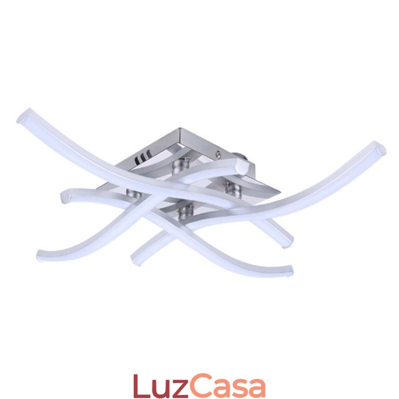 Luminária de teto em acrílico moderna e simples com 4 luzes em formato de onda