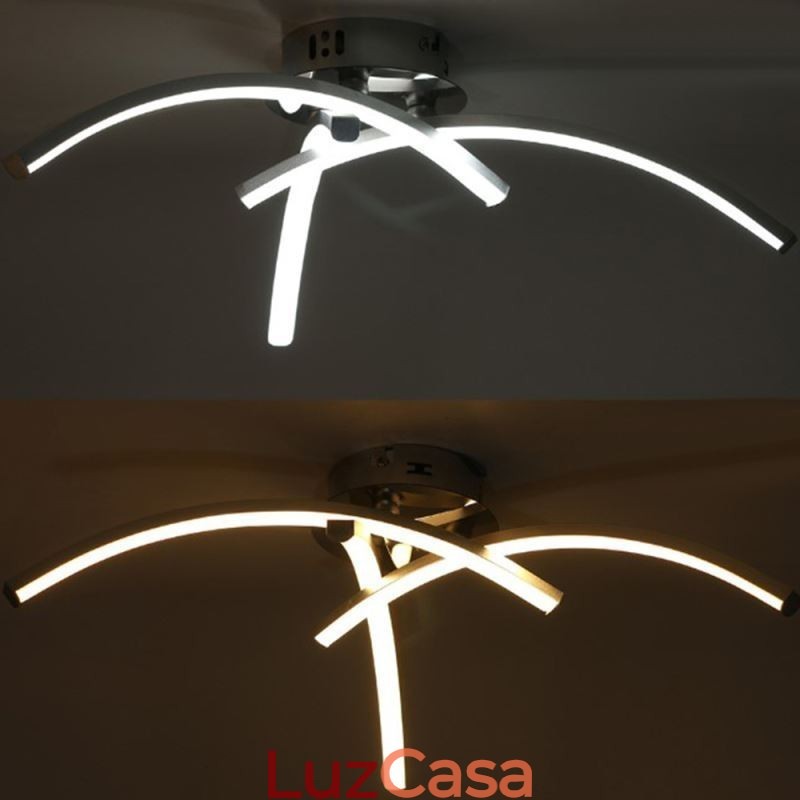 Luminária de teto em forma de arco de acrílico em forma de cruz de montagem embutida simples