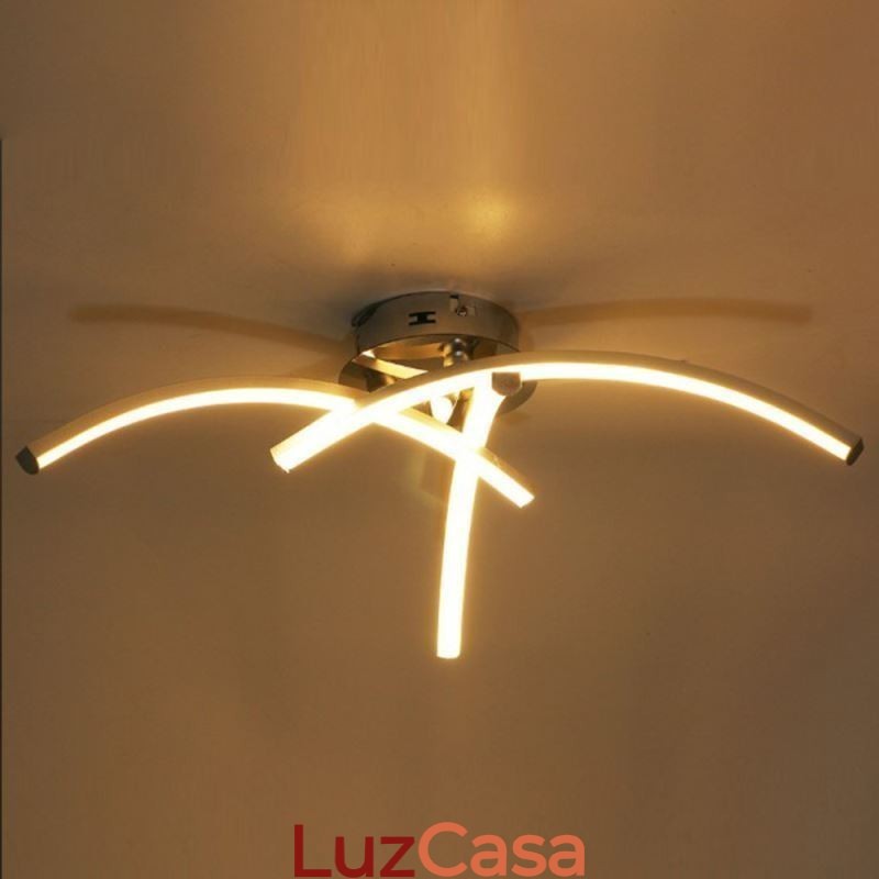 Luminária de teto em forma de arco de acrílico em forma de cruz de montagem embutida simples